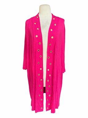 NWT Belldini Gold‎ Grommet Trim Duster Cardigan